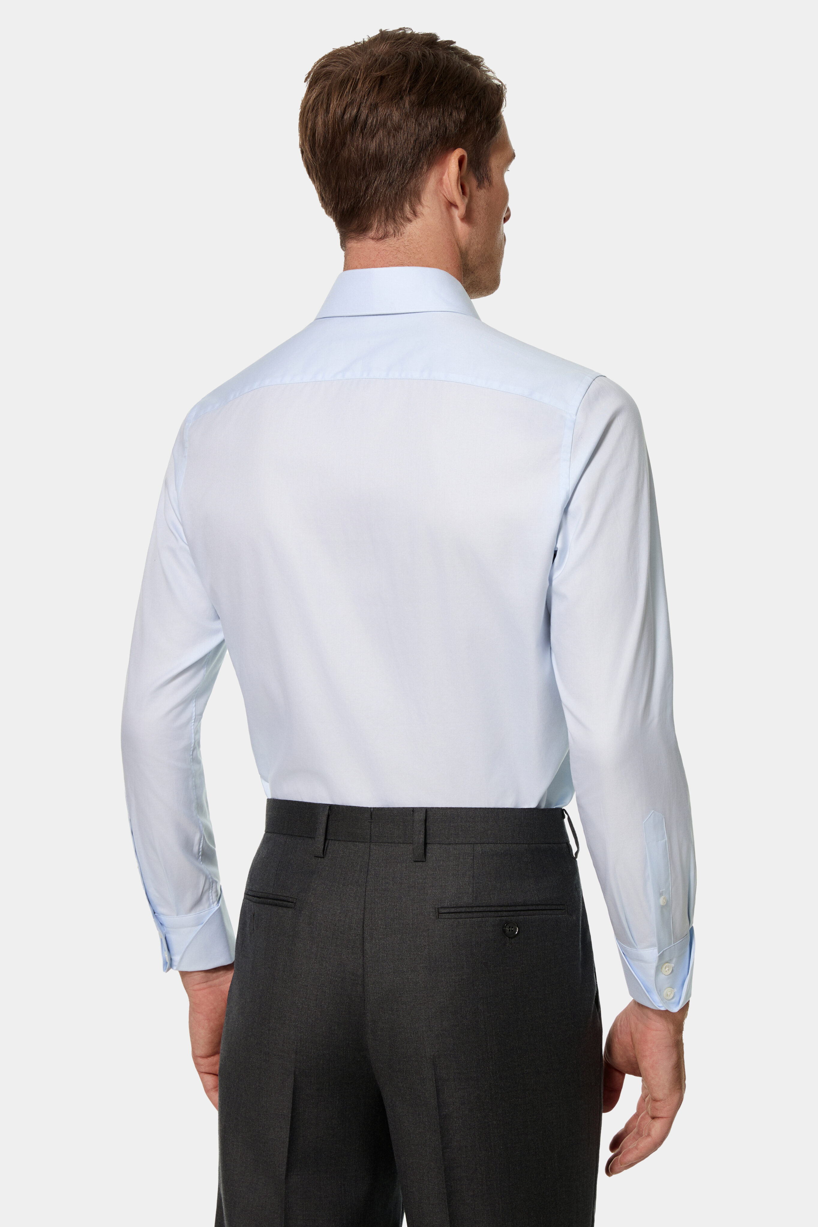 Back view of the Isaac Ely The Adrien full spread collar shirt